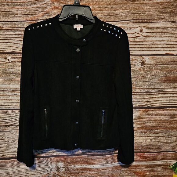 Pixley long sleeve jacket Women's medium black, / silver Pre-owned - Picture 2 of 12